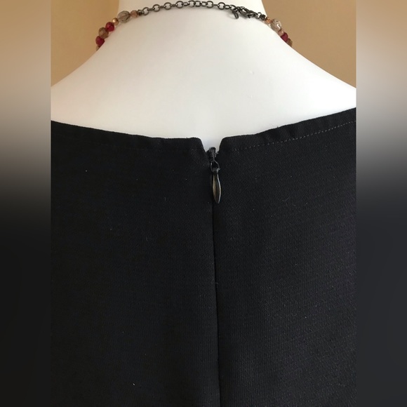 Tahari Black Belted SS Midi Dress With Split In Back Pleat Sz. 6 - Picture 8 of 16